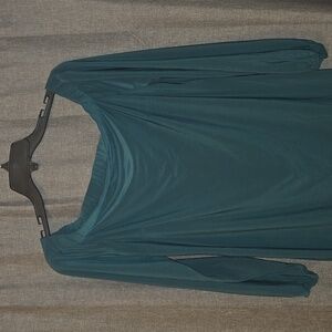 INC INTERNATIONAL CONCEPTS Hunter Green Off The Shoulder Petite Dress